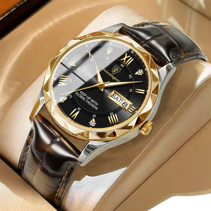 LUXURIOUS LEATHER STRAP QUARTZ WATCH | Elegance Meets Precision