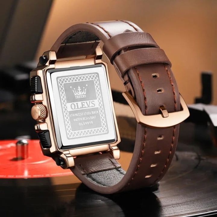 FASHIONABLE SQUARE DIAL CHRONOGRAPH WATCH | Stylish and precise
