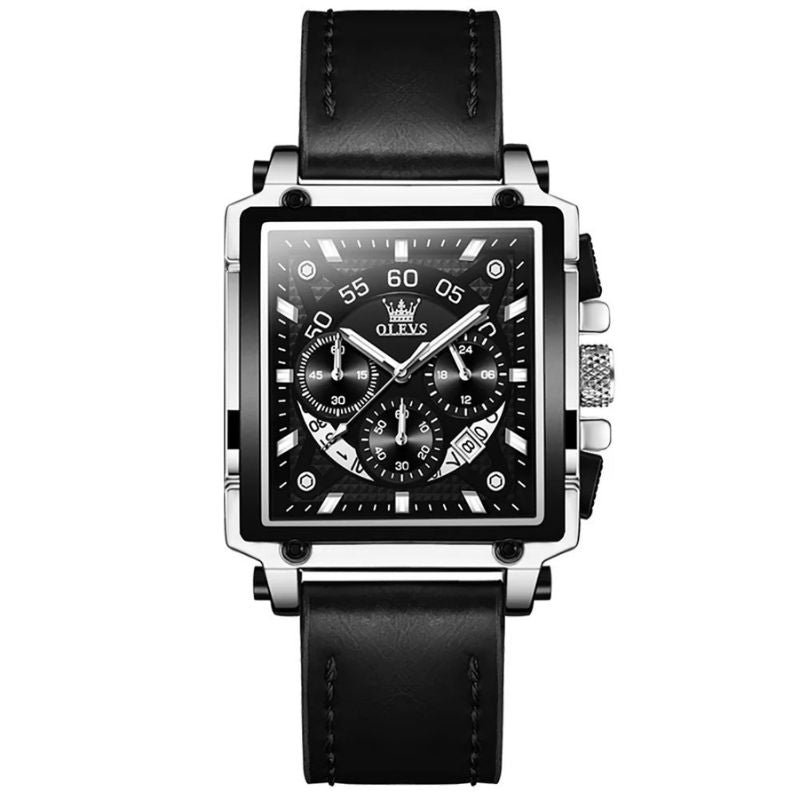 FASHIONABLE SQUARE DIAL CHRONOGRAPH WATCH | Stylish and precise