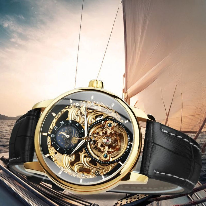MOONPHASE SKELETON AUTOMATIC WATCH | Elegance in Motion