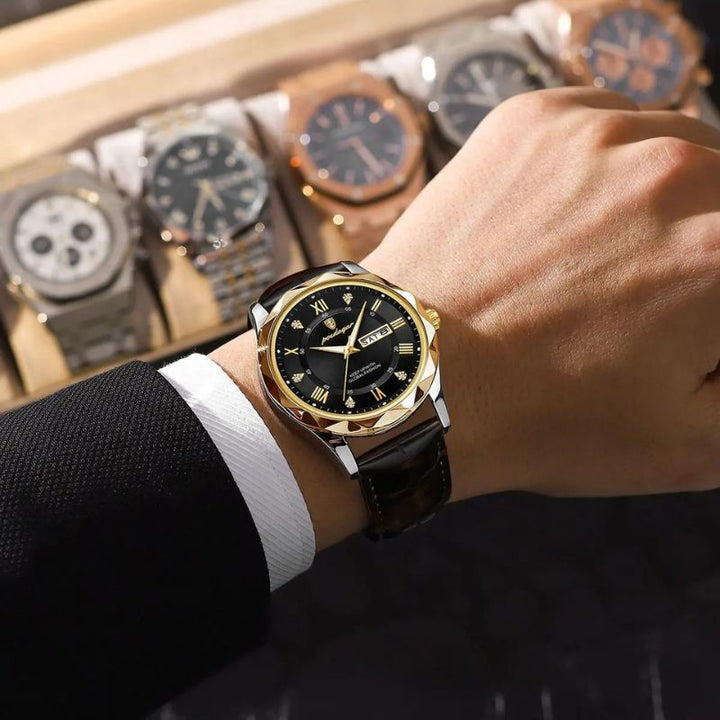LUXURIOUS LEATHER STRAP QUARTZ WATCH | Elegance Meets Precision