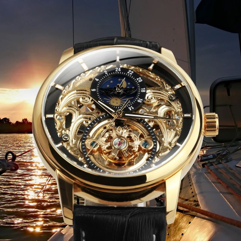 MOONPHASE SKELETON AUTOMATIC WATCH | Elegance in Motion
