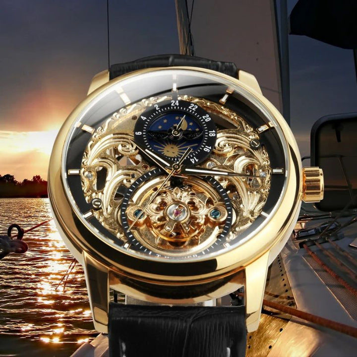 MOONPHASE SKELETON AUTOMATIC WATCH | Elegance in Motion