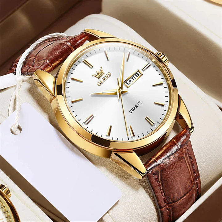 LUXURIOUS BUSINESS LEATHER WATCH | Elegance meets functionality