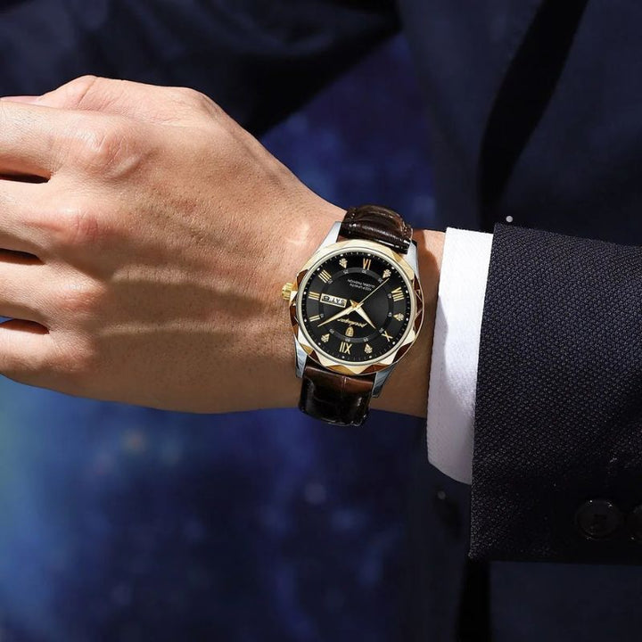 LUXURIOUS LEATHER STRAP QUARTZ WATCH | Elegance Meets Precision