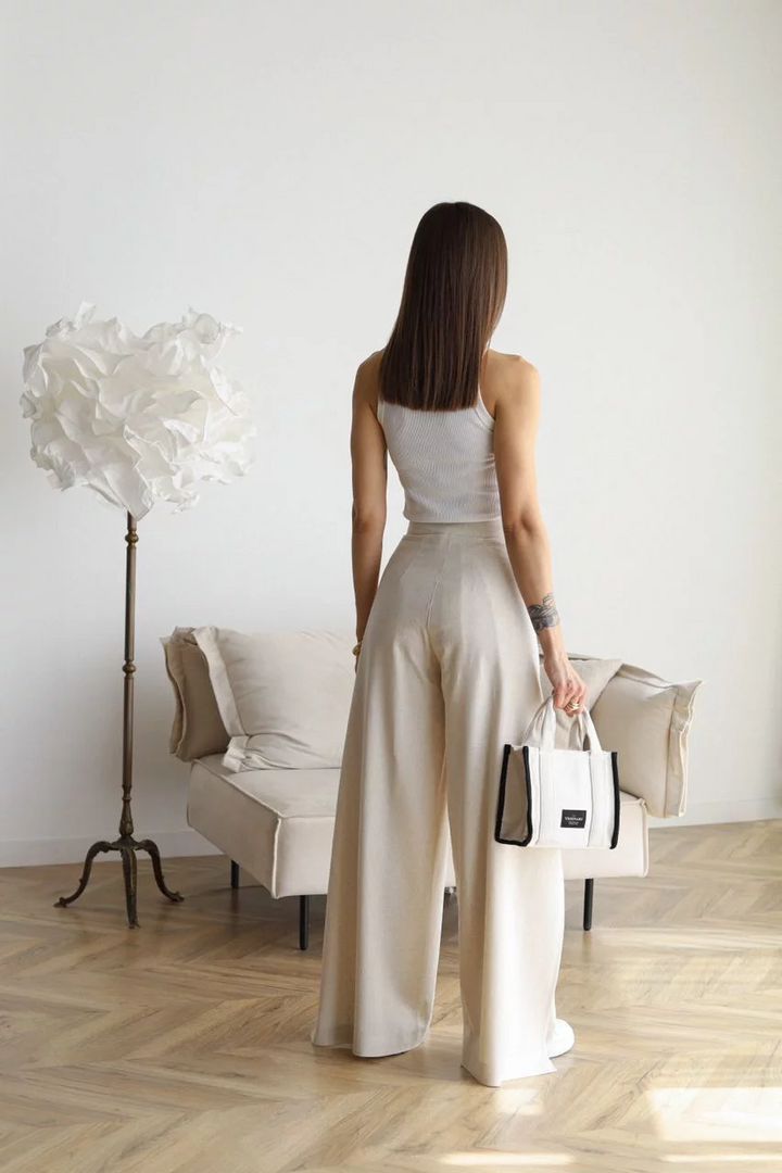 Amalia |Wide Linen Pants with Wrap