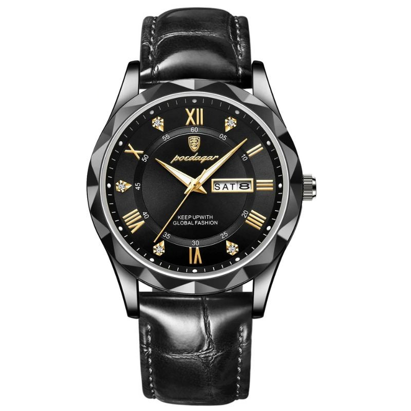 LUXURIOUS LEATHER STRAP QUARTZ WATCH | Elegance Meets Precision
