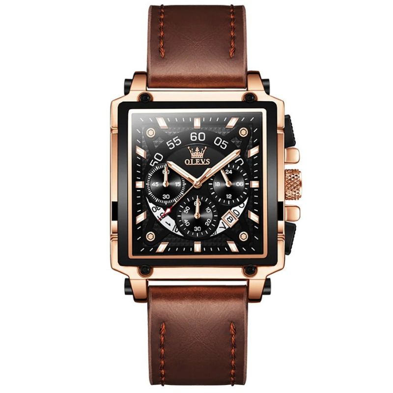 FASHIONABLE SQUARE DIAL CHRONOGRAPH WATCH | Stylish and precise