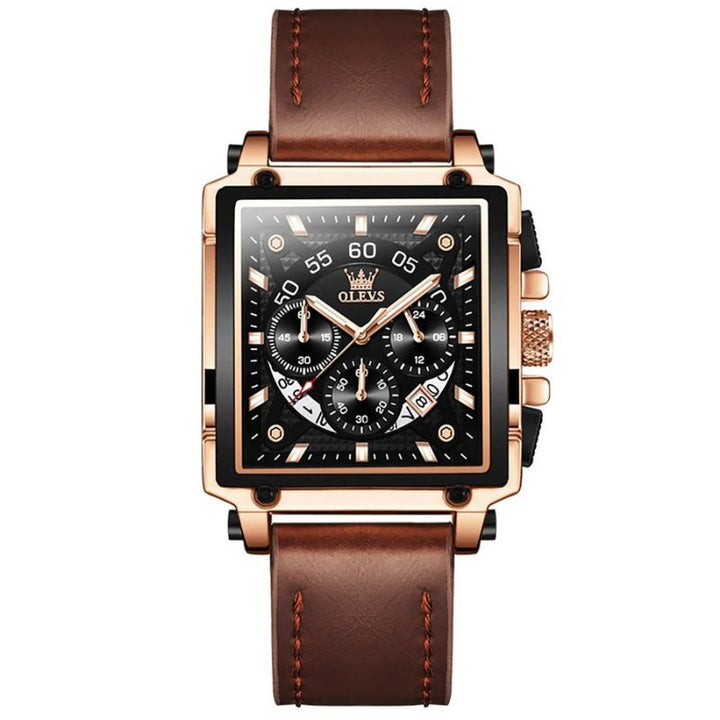 FASHIONABLE SQUARE DIAL CHRONOGRAPH WATCH | Stylish and precise