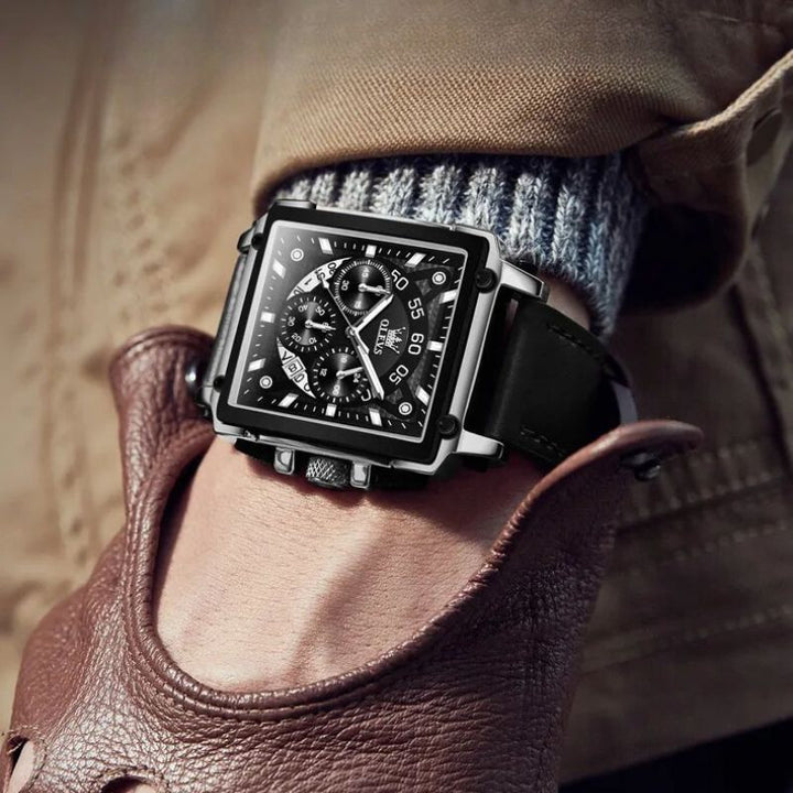 FASHIONABLE SQUARE DIAL CHRONOGRAPH WATCH | Stylish and precise