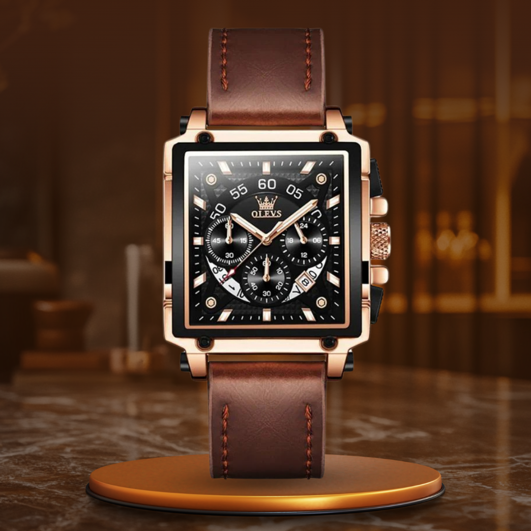 FASHIONABLE SQUARE DIAL CHRONOGRAPH WATCH | Stylish and precise