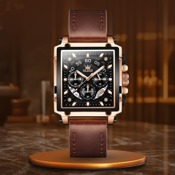 FASHIONABLE SQUARE DIAL CHRONOGRAPH WATCH | Stylish and precise