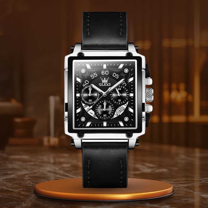FASHIONABLE SQUARE DIAL CHRONOGRAPH WATCH | Stylish and precise