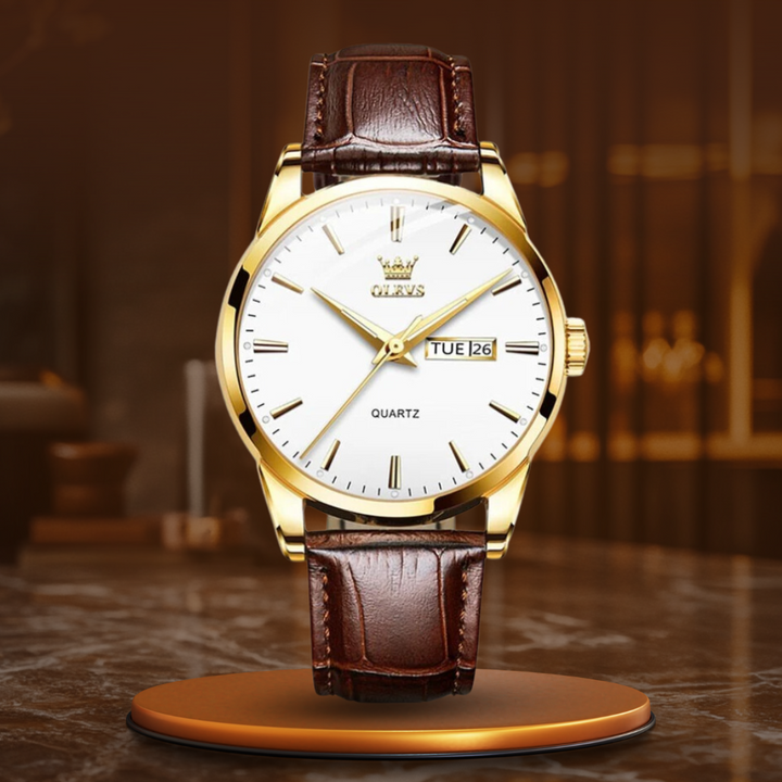 LUXURIOUS BUSINESS LEATHER WATCH | Elegance meets functionality