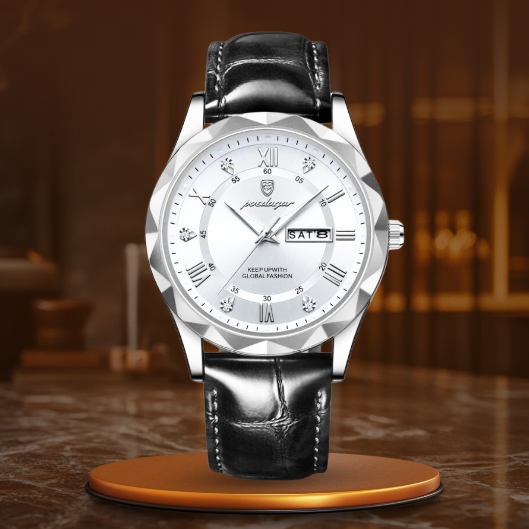 LUXURIOUS LEATHER STRAP QUARTZ WATCH | Elegance Meets Precision