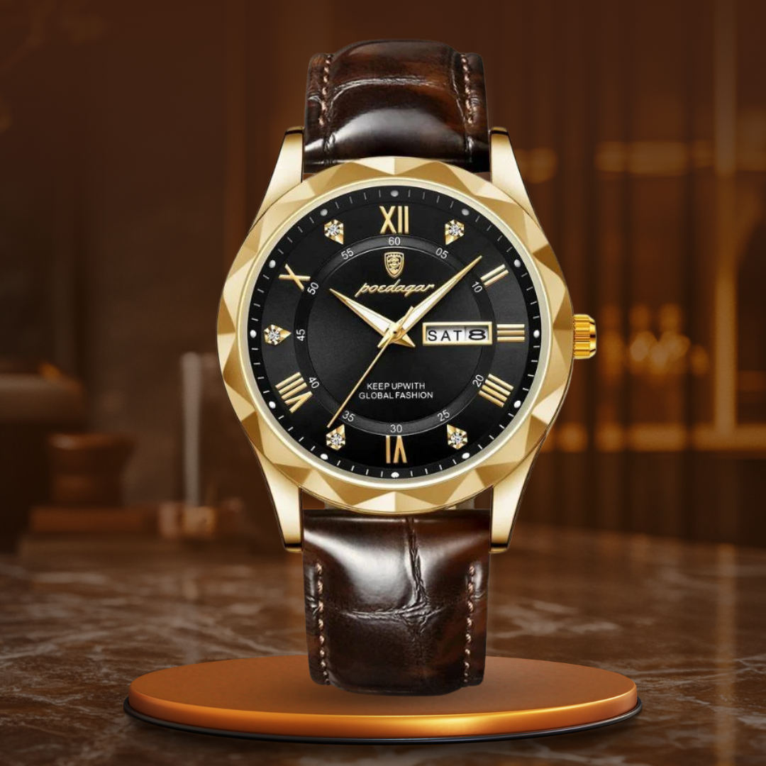 LUXURIOUS LEATHER STRAP QUARTZ WATCH | Elegance Meets Precision