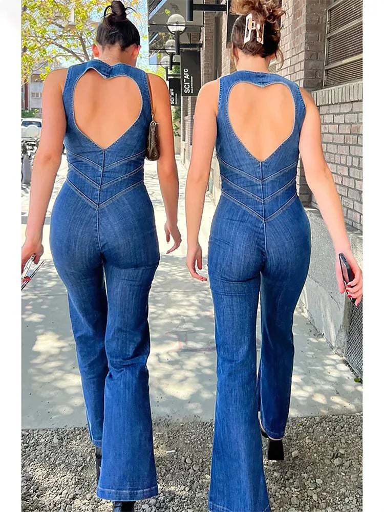 Vittoria | Blue Backless Jumpsuit