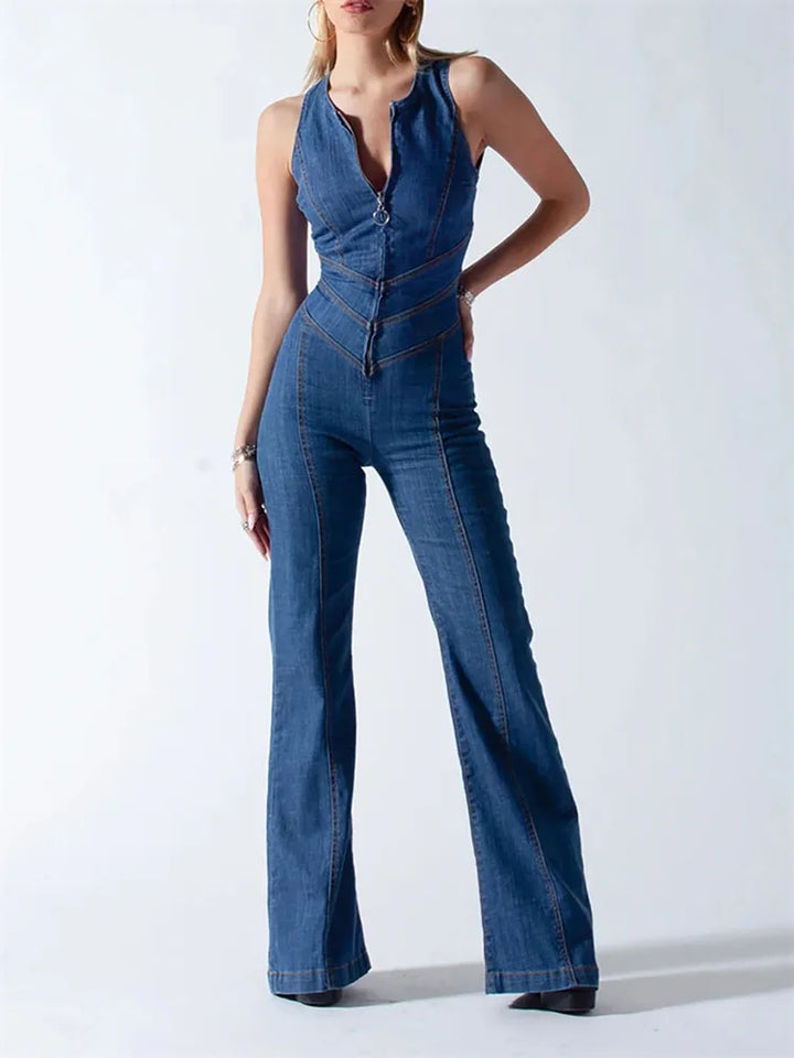 Vittoria | Blue Backless Jumpsuit